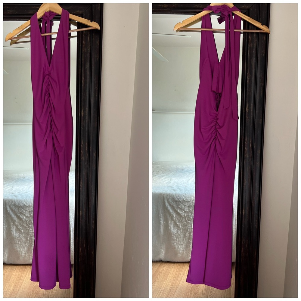 Zara Ruched Halter Dress Small Pink Blogger Fav - Picture 3 of 4